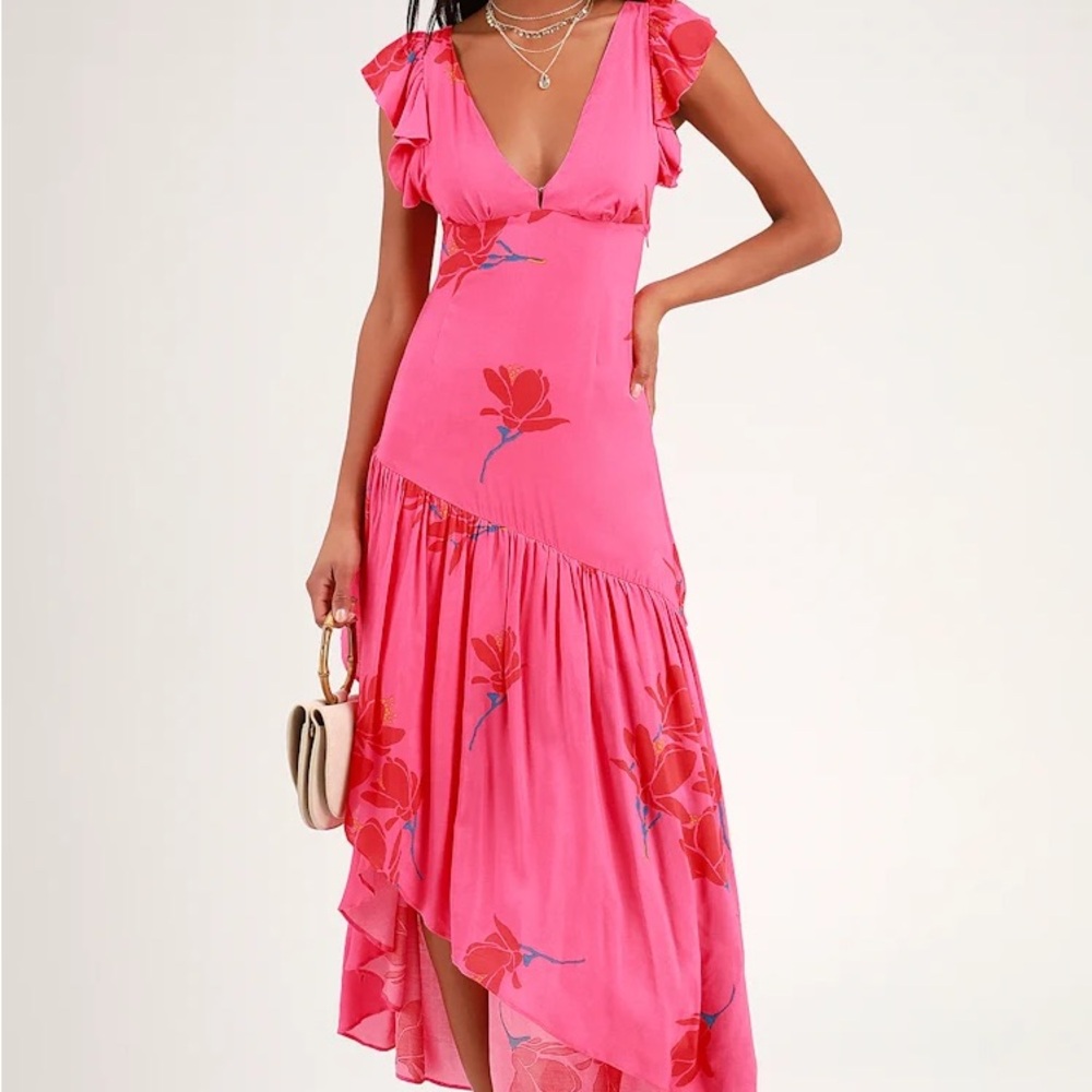 LAST CHANCE - Free People Shes A Waterfall Floral Hi-Low Maxi Dress